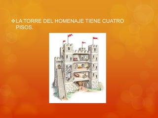 LA TORRE DEL HOMENAJE TIENE CUATRO
PISOS.
 