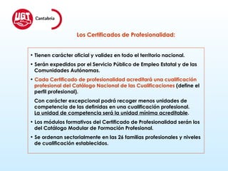 Los certificados de profesionalidad