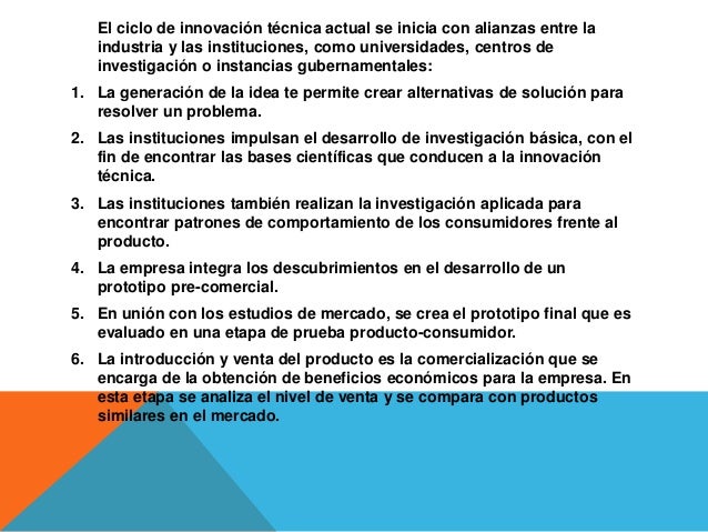 Los ciclos de innovación técnica, herramienta de