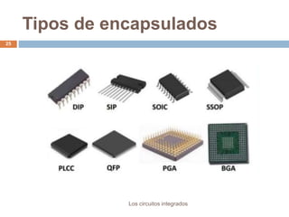 Tipos de encapsulados
Los circuitos integrados
25
 