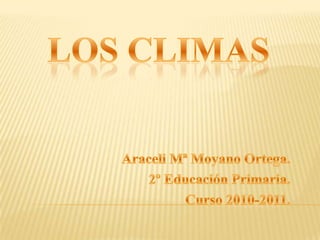 LOS CLIMAS Araceli Mª Moyano Ortega. 2º Educación Primaria. Curso 2010-2011. 