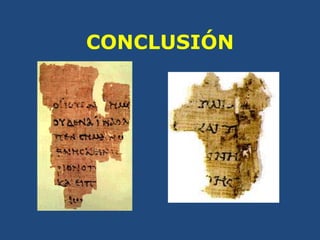 Reconstrucción texto papiro 7Q5<br />ΣYNHKANEΠΙΤΟΙΣΑΡΤΟΙΣ<br />ΑΛΛΗΝΑYΤΩΝΗΚΑΡΔΙΑΠΕΠΩΡΩ<br />ΜΕΝΗ ΚΑΙΤΙΑΠΕΡΑΣΑΝΤΕΣ<br />ΗΛΘ...