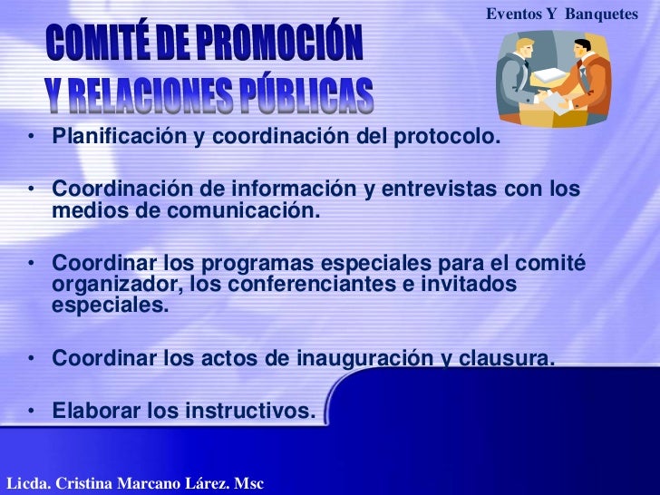 Los comites de un evento