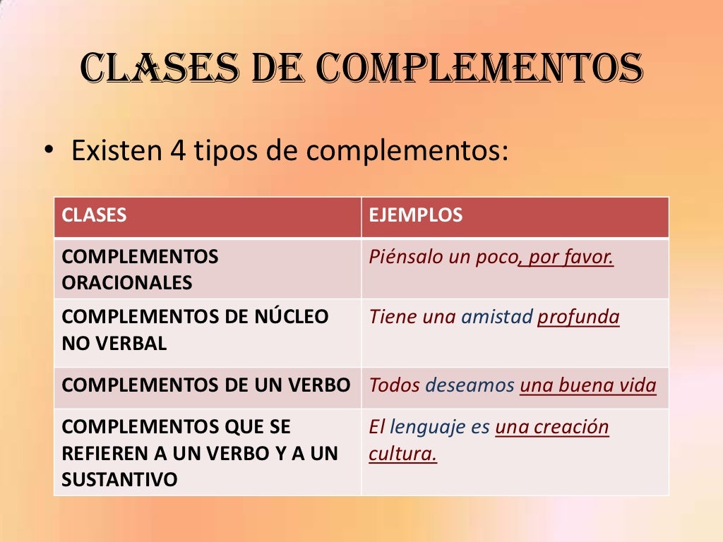 Los complementos