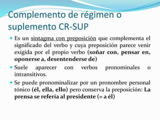 Los complementos del sintagma verbal | PPTX