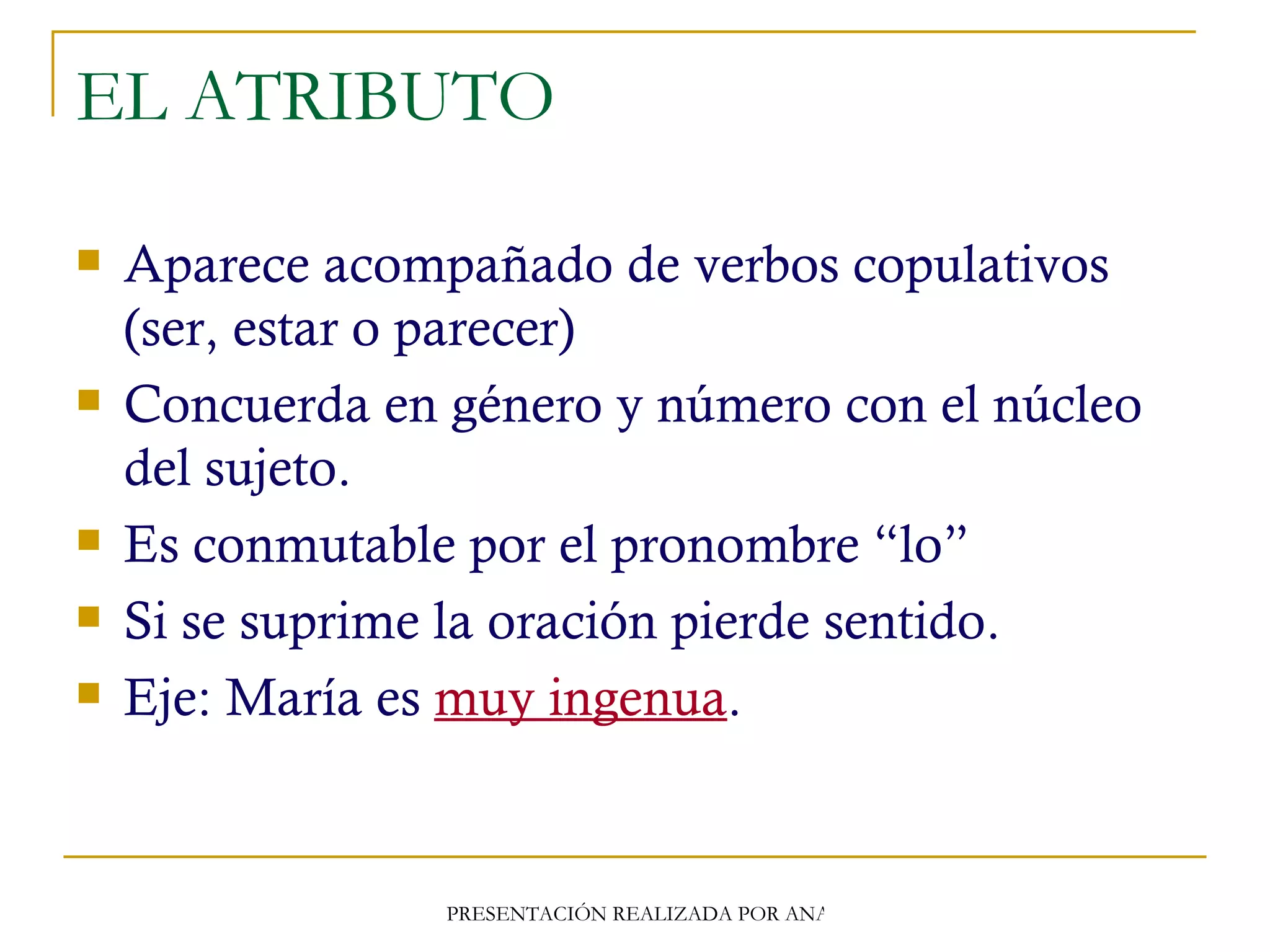 Los complementos verbales | PPT