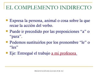 Los complementos verbales | PPT