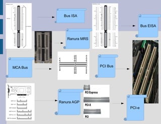 Bus ISA

                                             Bus EISA


              Ranura MRS




MCA Bus                    PCI Bus




          Ranura AGP
                                     PCI-e
 