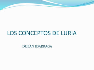 LOS CONCEPTOS DE LURIA
DUBAN IDARRAGA
 