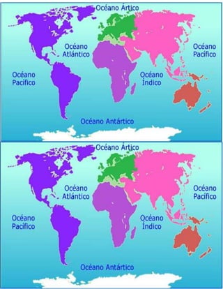 Los continentes y océanos