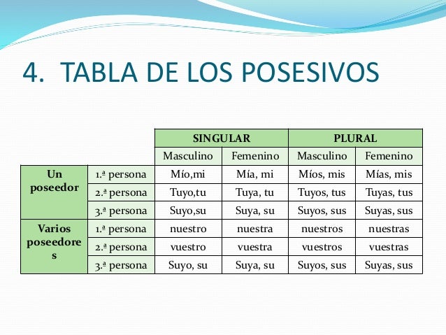 Los demostrativos y los posesivos