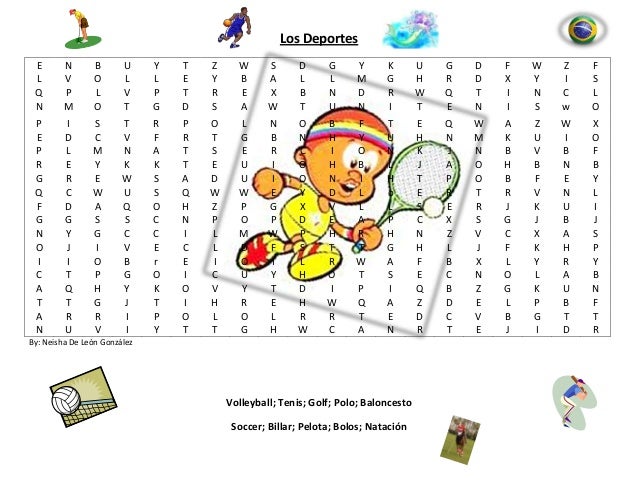 Los deportes sopa de letra