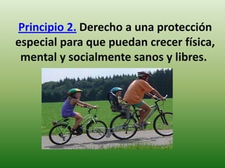 Principio 2. Derecho a una protección
especial para que puedan crecer física,
mental y socialmente sanos y libres.

 