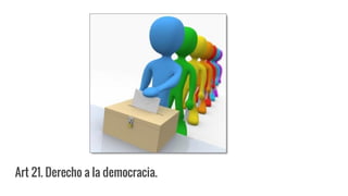 Art 21. Derecho a la democracia.
 