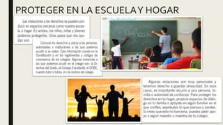 PROTEGER EN LA ESCUELAY HOGAR
 