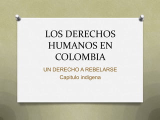 LOS DERECHOS HUMANOS EN COLOMBIA UN DERECHO A REBELARSE Capitulo indigena 