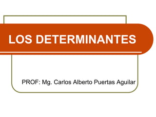 LOS DETERMINANTES

PROF: Mg. Carlos Alberto Puertas Aguilar

 