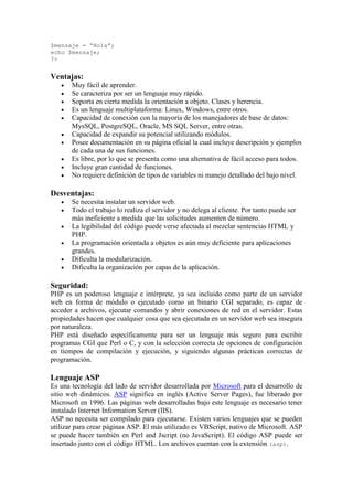 Los diferentes lenguajes de programación para la web