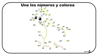 Une los números y colorea
 