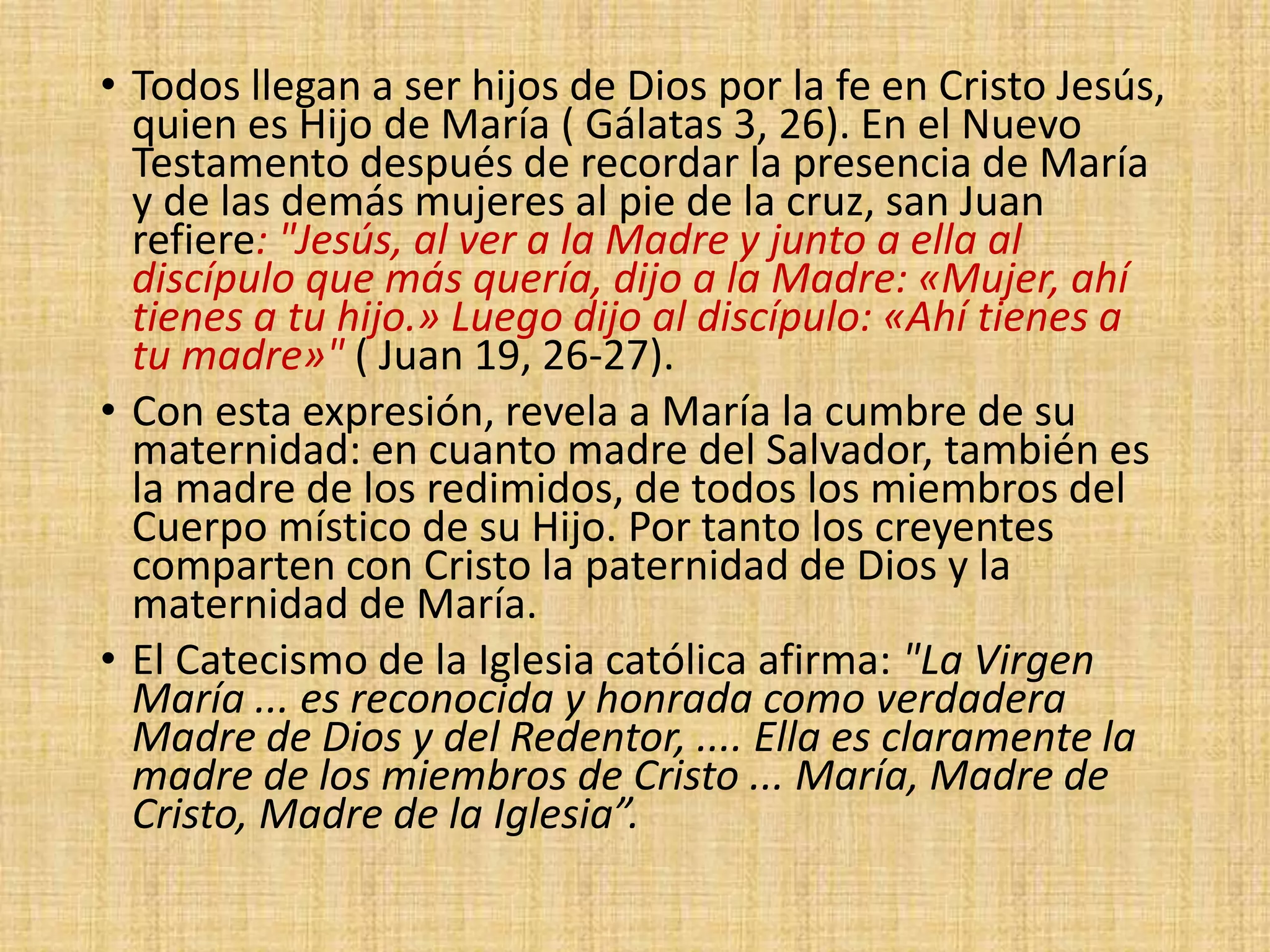 Los dogmas y las doctrinas marianas PPT