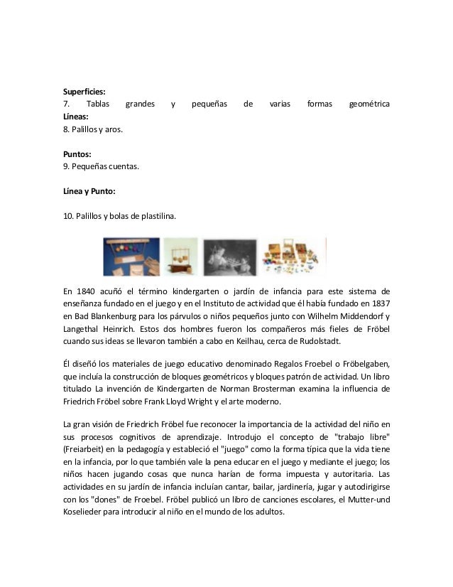 Los dones de federico froebel y cristina