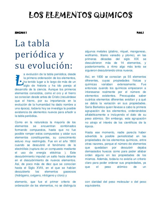 Los Elementos Quimicos 10 B Los Elementos Quimicos 10 B