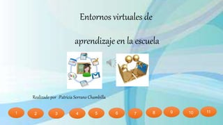 Entornos virtuales de
aprendizaje en la escuela
Realizado por :Patricia Serrano Chambilla
1 2 11109873 4 5 6
 
