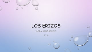 LOS ERIZOS
NORA SANZ BENITO
3 º A
 