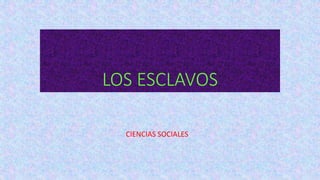 LOS ESCLAVOS
CIENCIAS SOCIALES
 