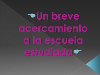 Un breve acercamiento a la escuela estudiada