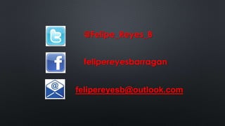 felipereyesb@outlook.com
@Felipe_Reyes_B
felipereyesbarragan
 