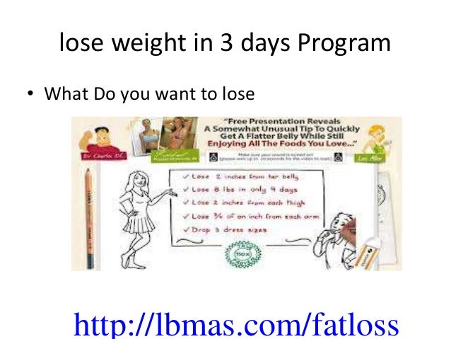 how to lose weight quickly 3 days