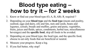 Lose weight now - blood type eating