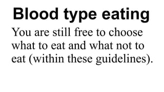 Lose weight now - blood type eating