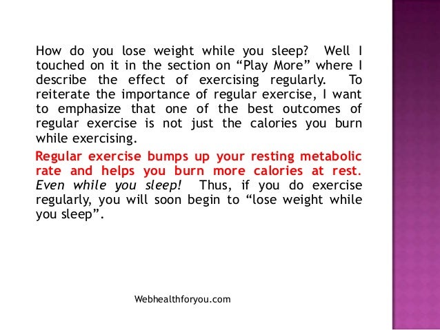 how to lose weight while you sleep