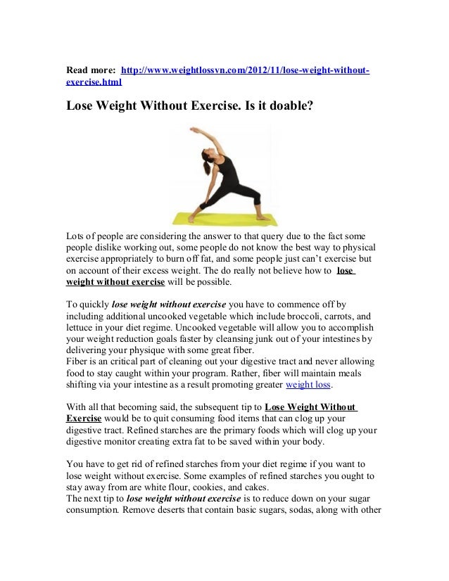 losing weight without exercise
