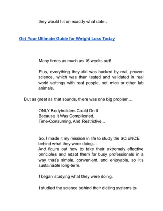 Ultimate Guide to Lose Weight