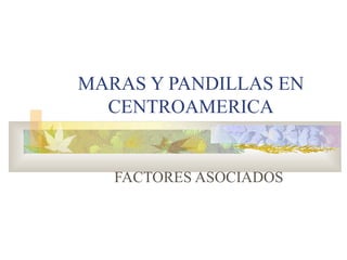 MARAS Y PANDILLAS EN CENTROAMERICA FACTORES ASOCIADOS 