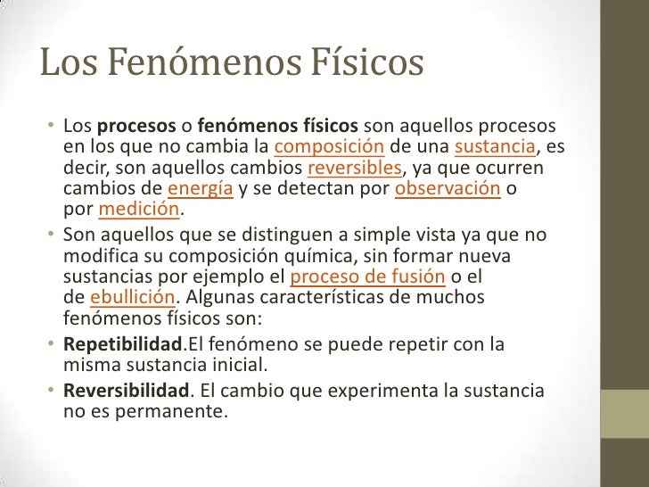 Los fenómenos físicos