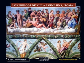© Prof. Alfredo García. http:// algargos.lacoctelera.net / LOS FRESCOS DE VILLA FARNESINA,  ROMA.  1511-1518 