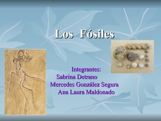 Los  Fósiles Integrantes: Sabrina Detrano Mercedes González Segura Ana Laura Maldonado 