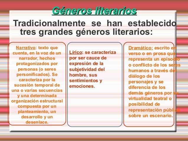 Los generos literarios