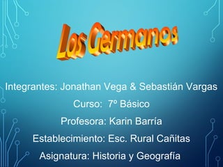 Integrantes: Jonathan Vega & Sebastián Vargas 
Curso: 7º Básico 
Profesora: Karin Barría 
Establecimiento: Esc. Rural Cañitas 
Asignatura: Historia y Geografía 
 