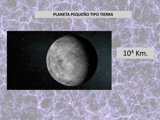 PLANETA PEQUEÑO TIPO TIERRA
104 Km.
 