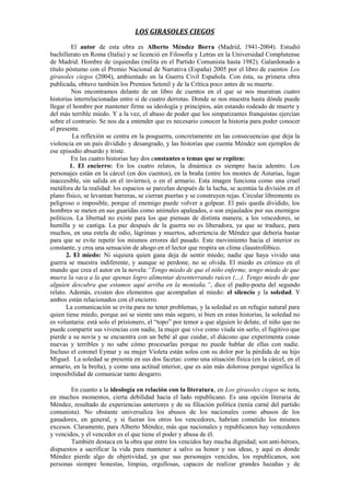 LOS GIRASOLES CIEGOS
El autor de esta obra es Alberto Méndez Borra (Madrid, 1941-2004). Estudió
bachillerato en Roma (Ital...