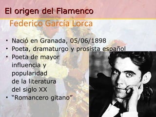 Federico García Lorca Nació en Granada, 05/06/1898 Poeta, dramaturgo y prosista español Poeta de mayor  influencia y  popularidad  de la literatura del siglo XX “ Romancero gitano” 