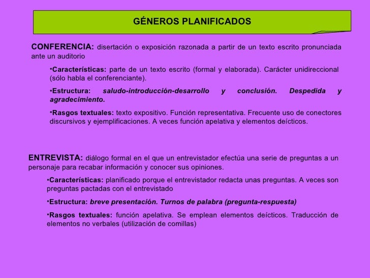 Los géneros orales