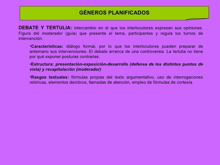 Los géneros orales