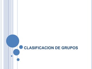 CLASIFICACION DE GRUPOS
 