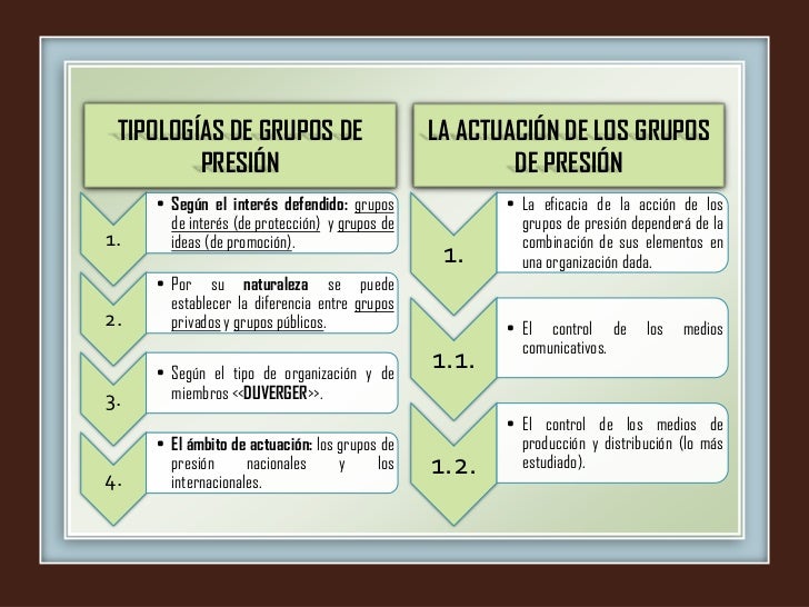 LOS GRUPOS DE PRESIÓN Y EL ESTADO